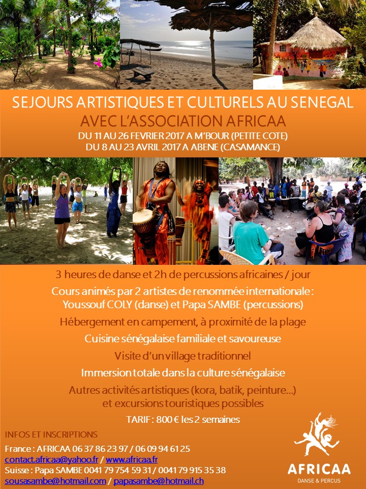 SEJOURS ARTISTIQUES ET CULTURELS SENEGAL 2017